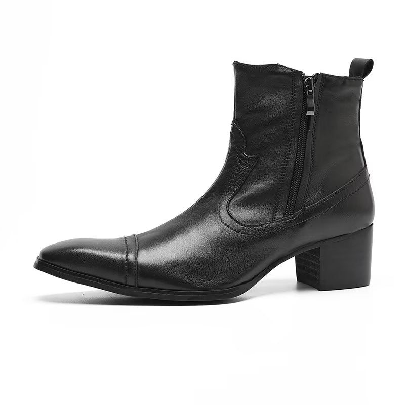 Herrestøvler Exotic Leather Statement Dress Boots - Sort