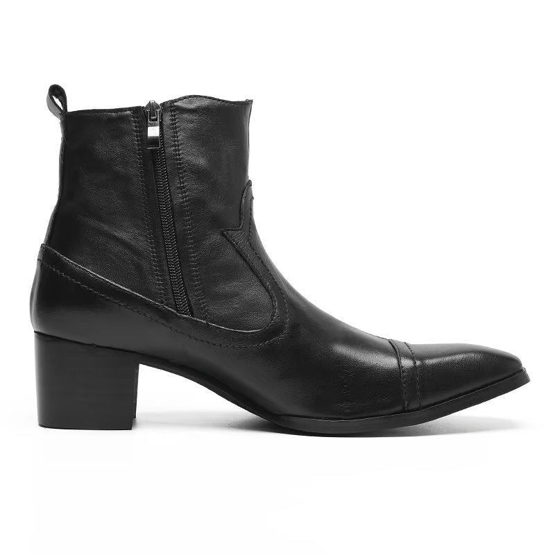 Herrestøvler Exotic Leather Statement Dress Boots - Sort