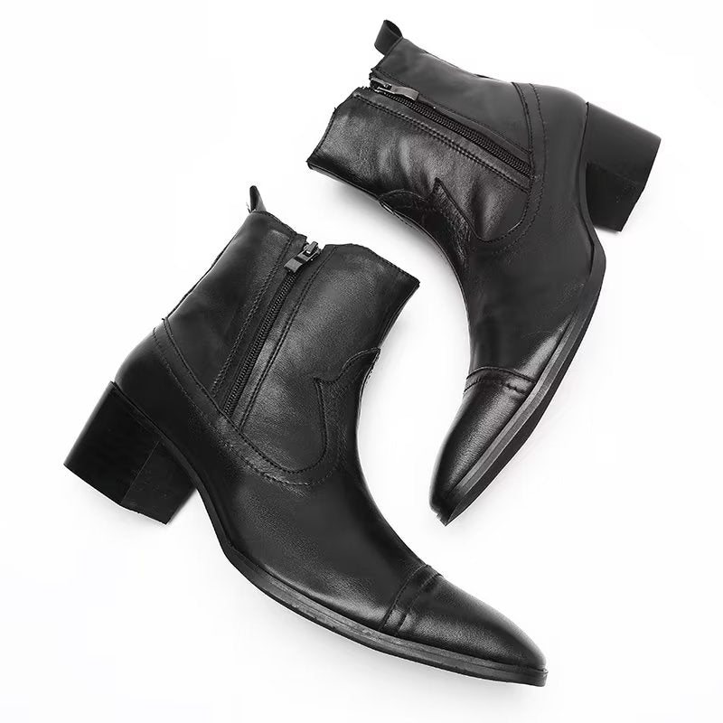 Herrestøvler Exotic Leather Statement Dress Boots - Sort