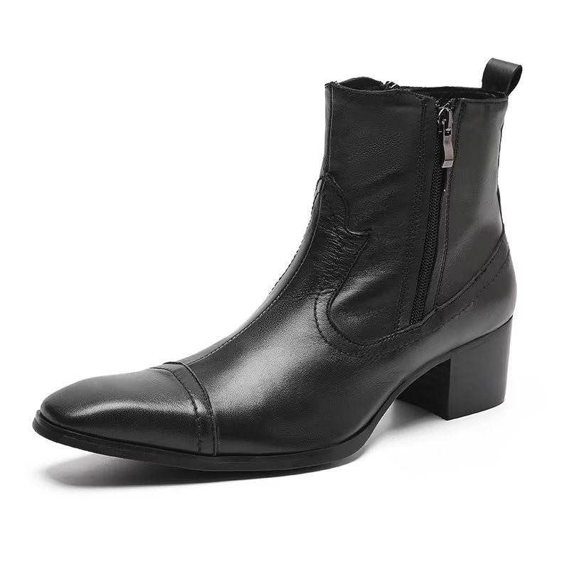 Herrestøvler Exotic Leather Statement Dress Boots - Sort