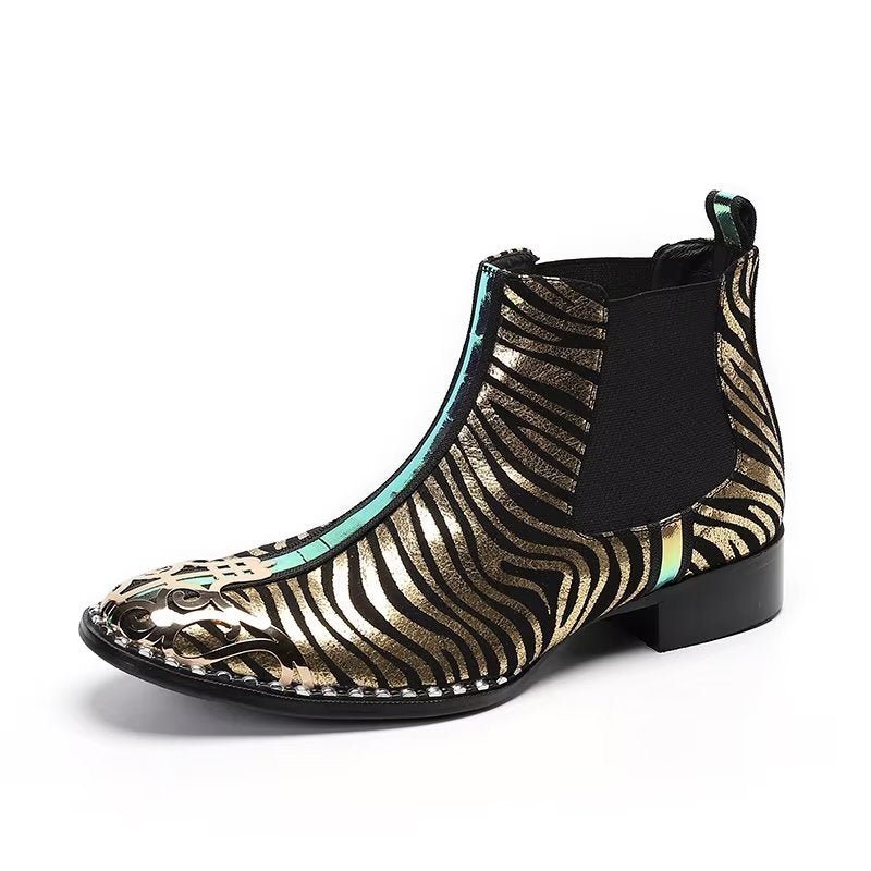 Herrestøvler Exotic Serpent Skin Leather Dress Boots - Svart