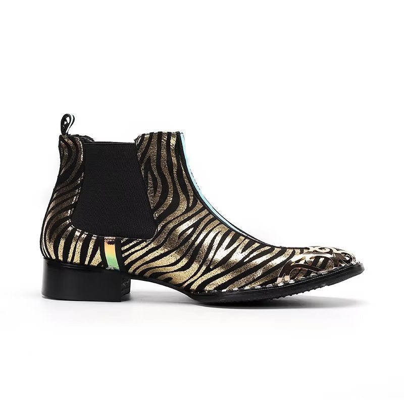 Herrestøvler Exotic Serpent Skin Leather Dress Boots - Svart