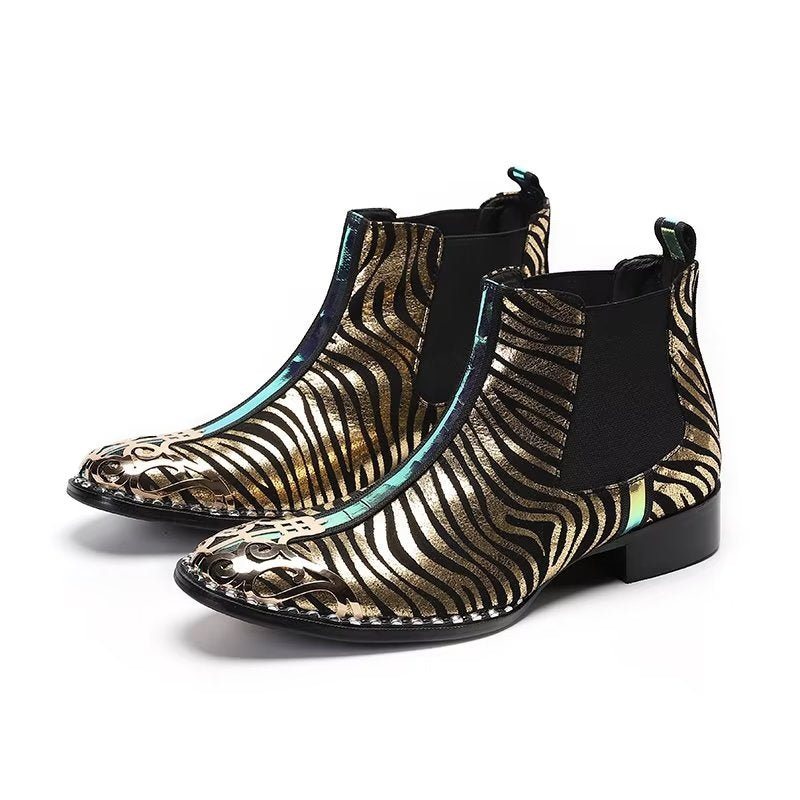 Herrestøvler Exotic Serpent Skin Leather Dress Boots - Svart