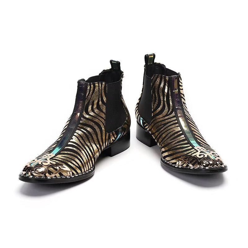 Herrestøvler Exotic Serpent Skin Leather Dress Boots - Svart