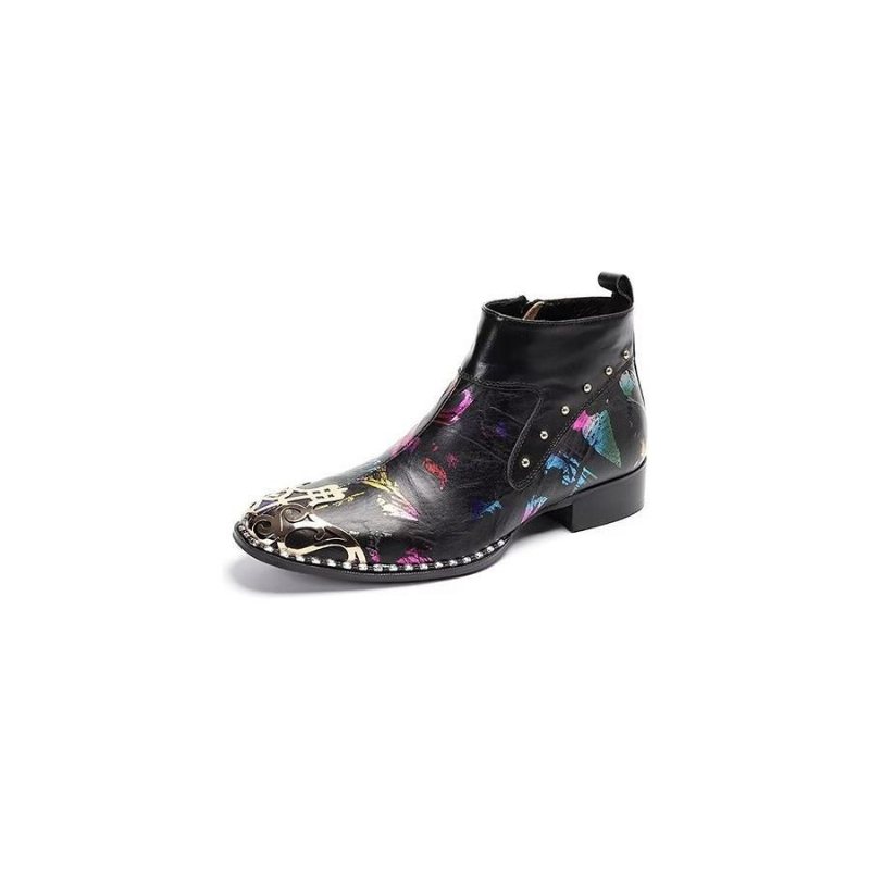 Herrestøvler Exotic Serpent Skin Leather Dress Boots - Svart