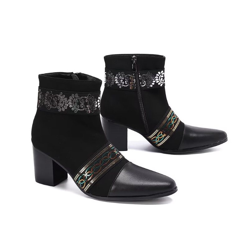 Herrestøvler Exotic Texture Dress Boots - Svart