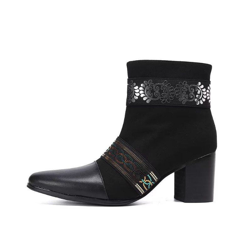 Herrestøvler Exotic Texture Dress Boots - Svart