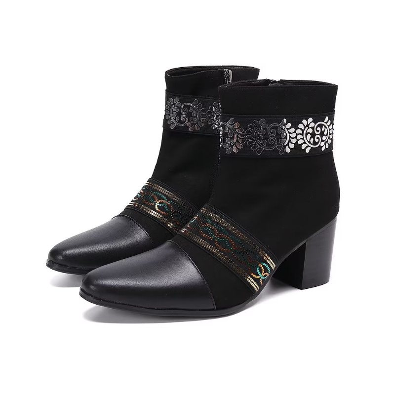 Herrestøvler Exotic Texture Dress Boots - Svart