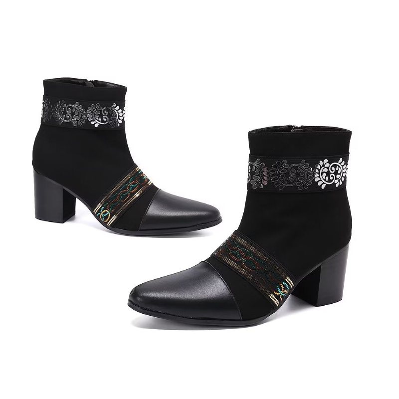 Herrestøvler Exotic Texture Dress Boots - Svart