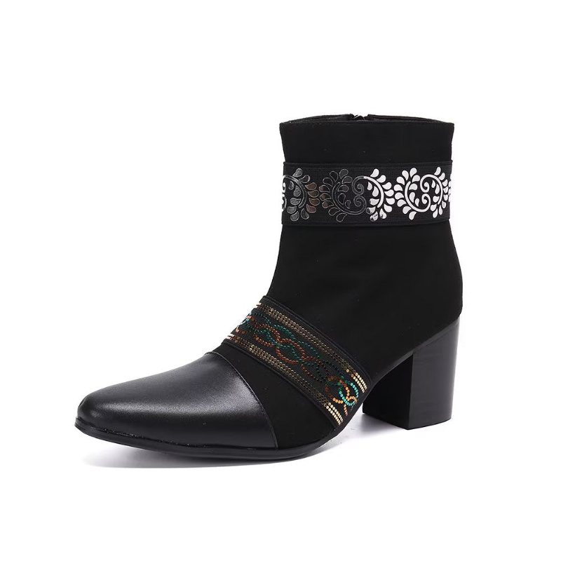 Herrestøvler Exotic Texture Dress Boots - Svart