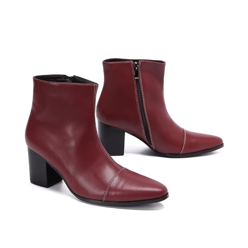 Herrestøvler Exotic Texture Dress Boots - Burgunder