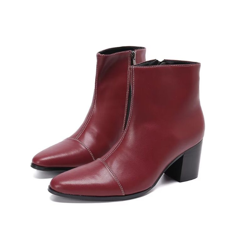 Herrestøvler Exotic Texture Dress Boots - Burgunder