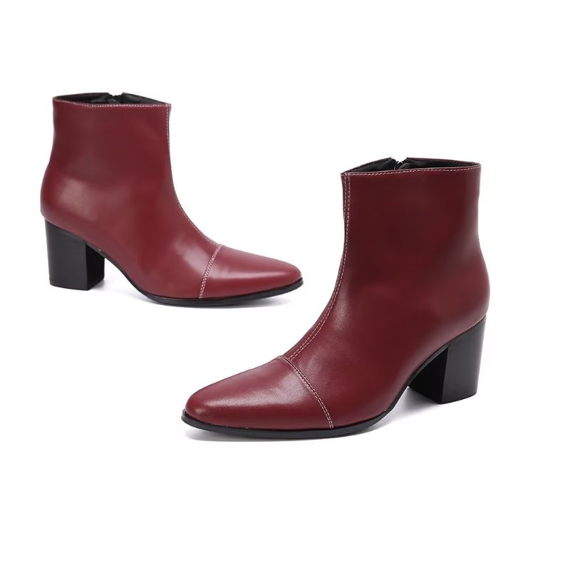 Herrestøvler Exotic Texture Dress Boots - Burgunder