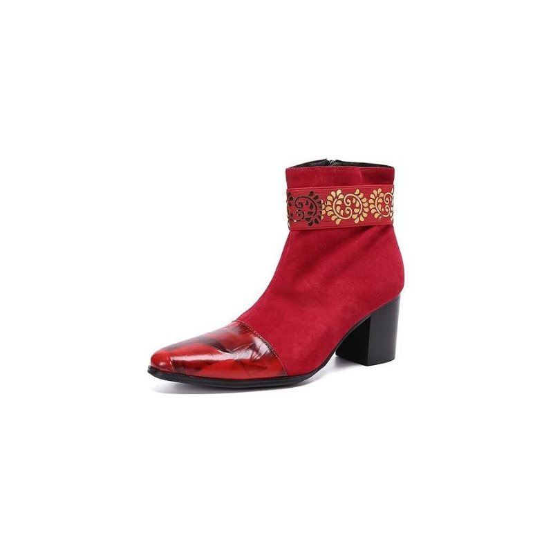 Herrestøvler Exotic Texture Dress Boots - Rød