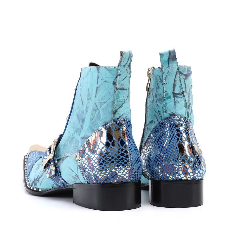 Herrestøvler Exotic Texture High Dress Boots - Blå