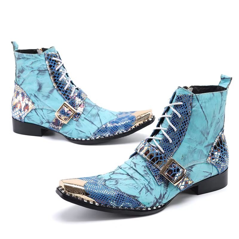 Herrestøvler Exotic Texture High Dress Boots - Blå