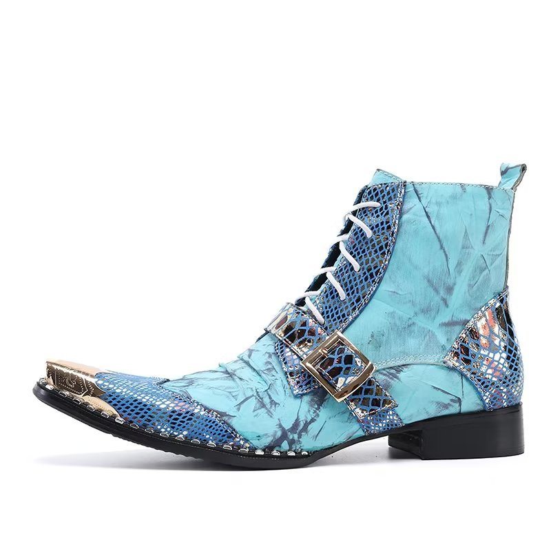 Herrestøvler Exotic Texture High Dress Boots - Blå