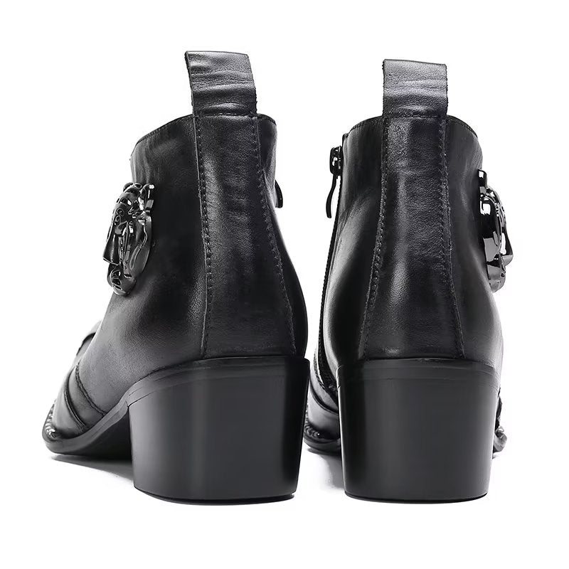 Herrestøvler Leather Chic Dress Boots - Svart