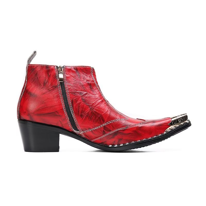 Herrestøvler Leather Chic Dress Boots - Rød