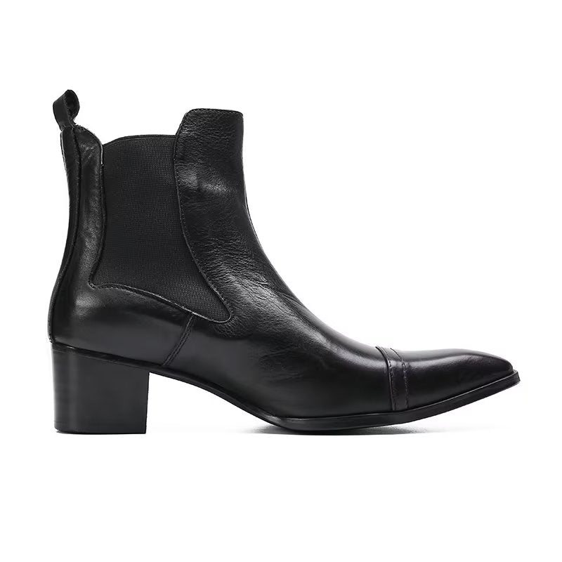 Herrestøvler Luksus Croc-tekstur Skinn Statement Dress Boots - Sort