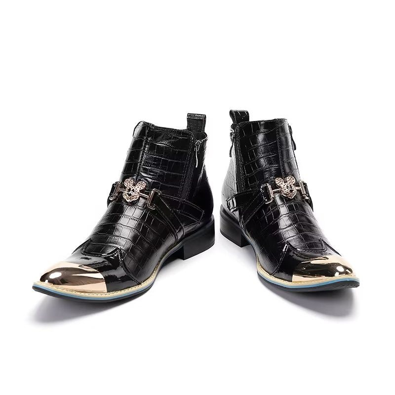 Herrestøvler Luksus Krokodilleskinn Statement Dress Boots - Svart