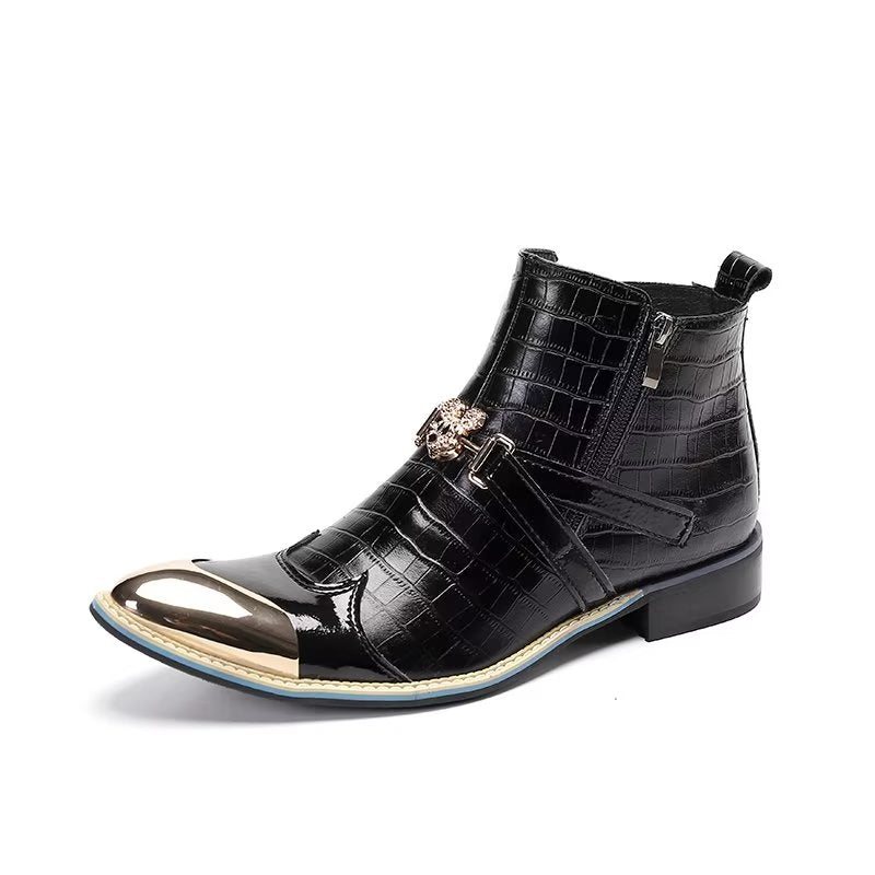 Herrestøvler Luksus Krokodilleskinn Statement Dress Boots - Svart