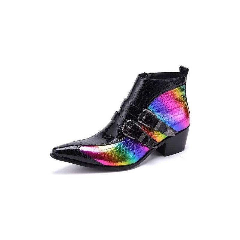 Herrestøvler Luxury Exotica Ekte Skinn Statement Dress Boots - Flerfarget