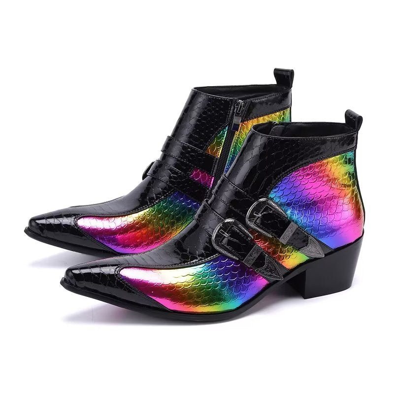 Herrestøvler Luxury Exotica Ekte Skinn Statement Dress Boots - Flerfarget