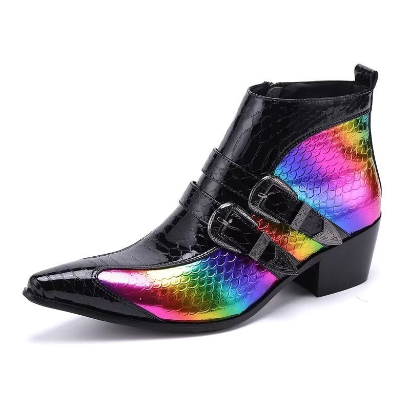 Herrestøvler Luxury Exotica Ekte Skinn Statement Dress Boots - Flerfarget