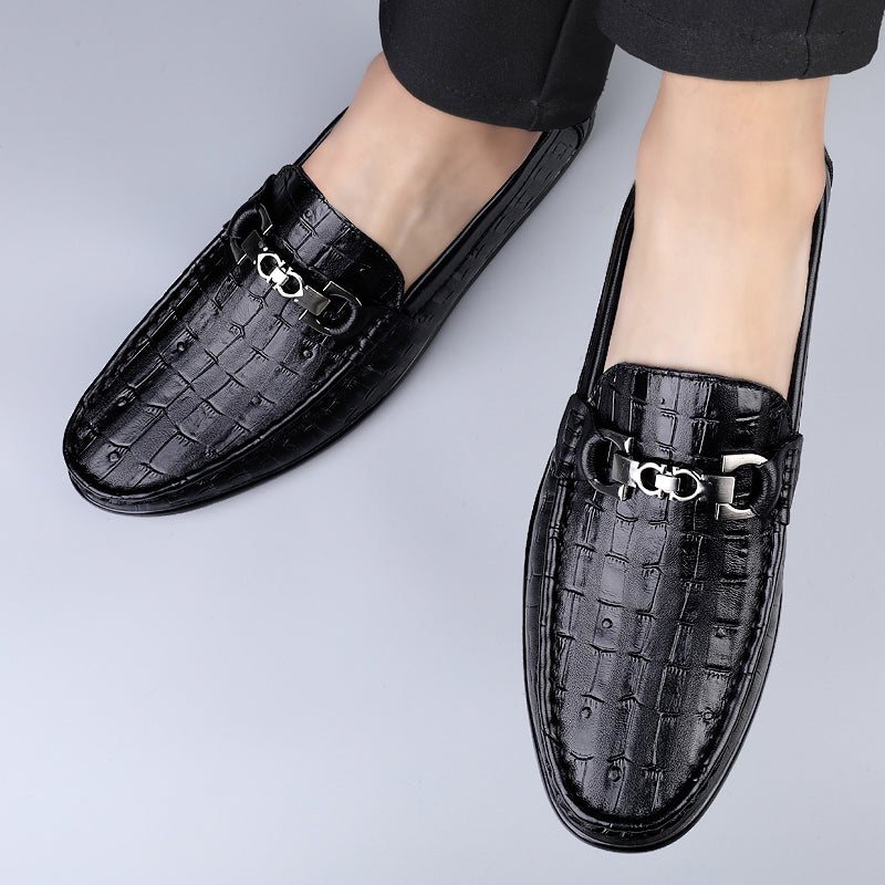 Loafers For Herre Modish Croctex Slip-on Driving - Svart