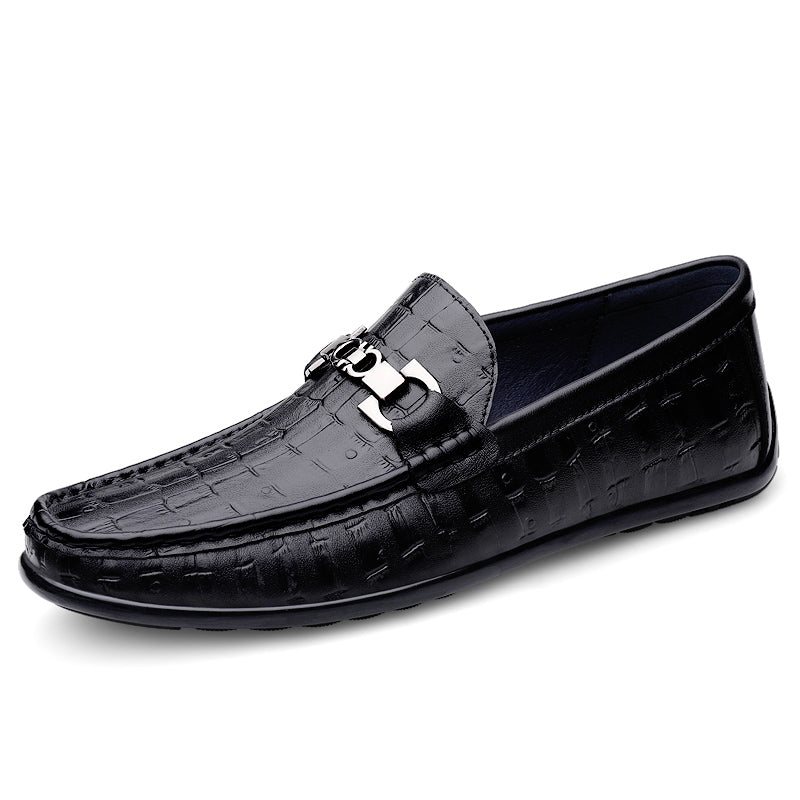 Loafers For Herre Modish Croctex Slip-on Driving - Svart