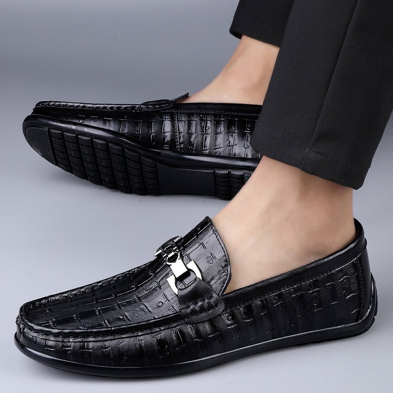 Loafers For Herre Modish Croctex Slip-on Driving - Svart