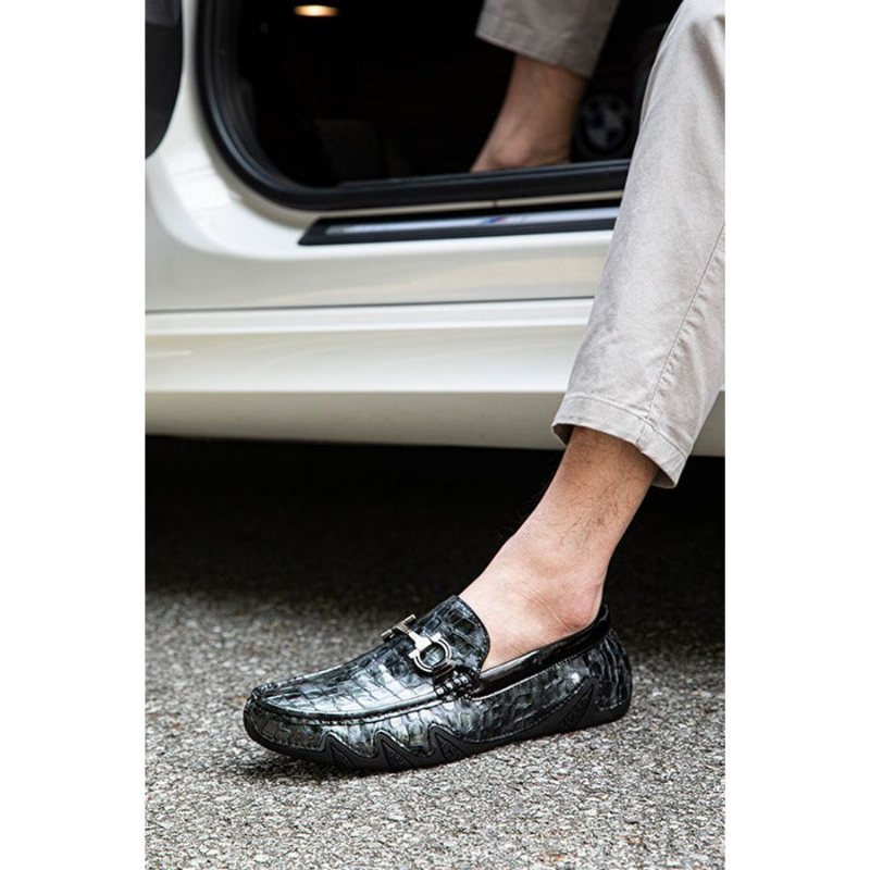 Loafers Herre Alligator Slip-on - Blå