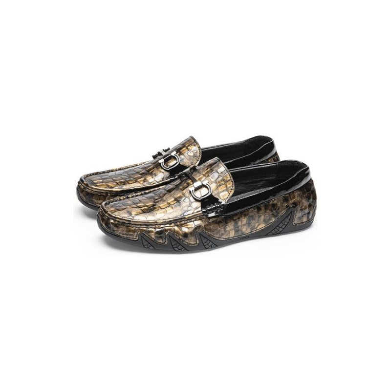 Loafers Herre Alligator Slip-on - Gull