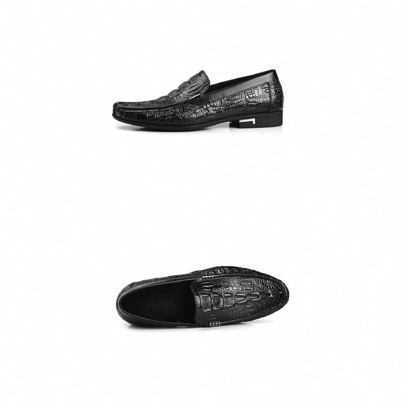 Loafers Herre Allilux Exotic Leather Slip On Casual - Svart