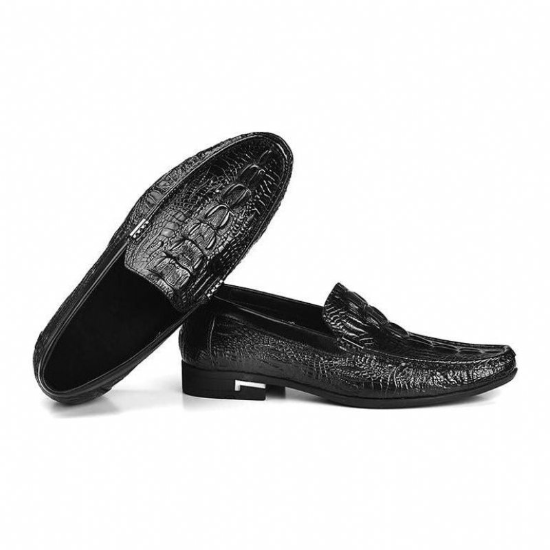 Loafers Herre Allilux Exotic Leather Slip On Casual - Svart