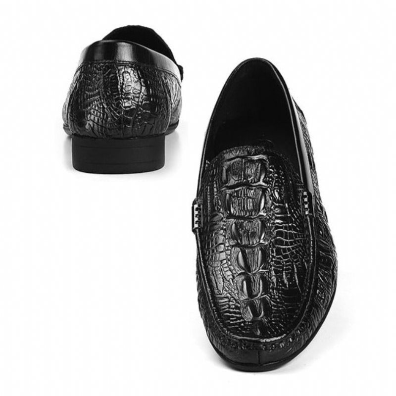 Loafers Herre Allilux Exotic Leather Slip On Casual - Svart