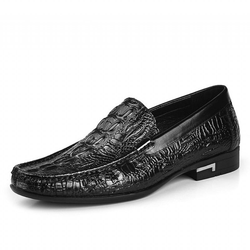 Loafers Herre Allilux Exotic Leather Slip On Casual - Svart