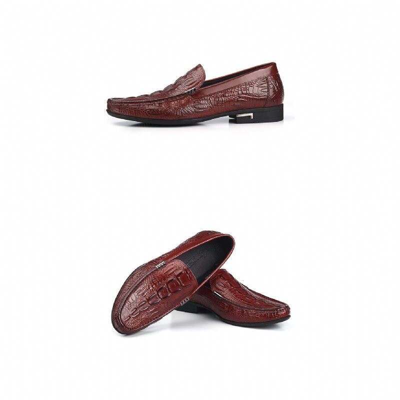 Loafers Herre Allilux Exotic Leather Slip On Casual - Rød