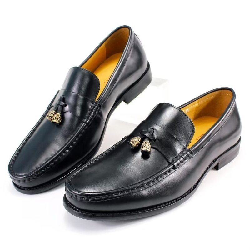 Loafers Herre Brogue Slip Ons - Svart