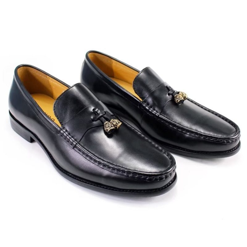 Loafers Herre Brogue Slip Ons - Svart