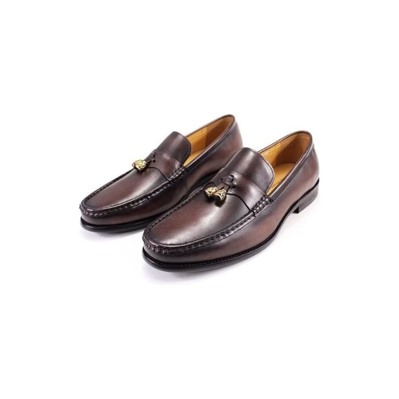 Loafers Herre Brogue Slip Ons - Kaffe