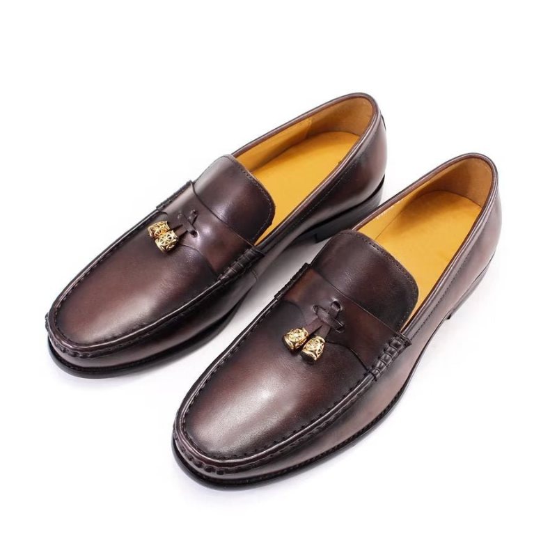 Loafers Herre Brogue Slip Ons - Kaffe