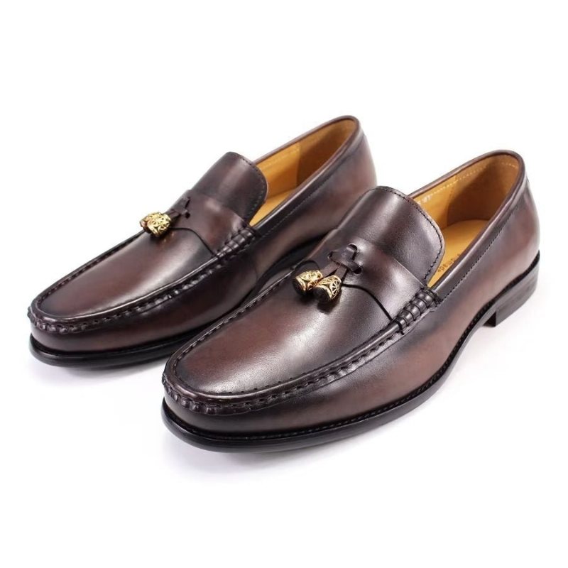 Loafers Herre Brogue Slip Ons - Kaffe