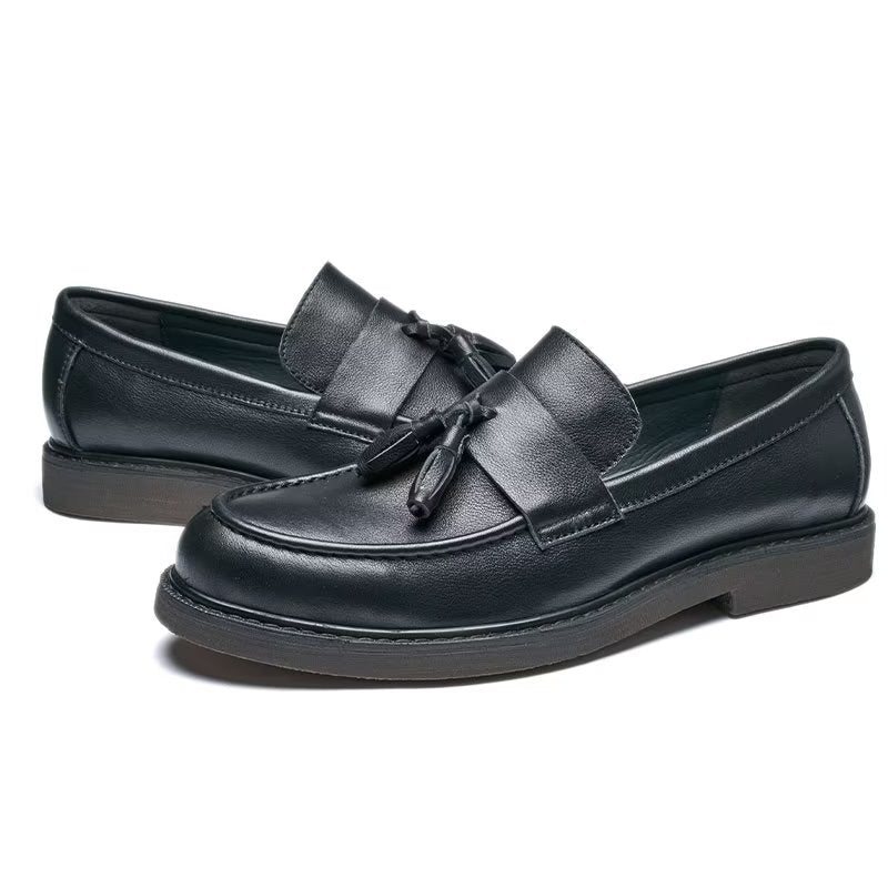 Loafers Herre Cow Leather Slip On - Sort