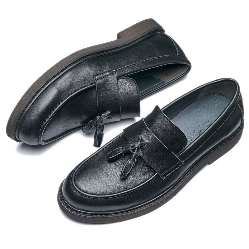 Loafers Herre Cow Leather Slip On - Sort