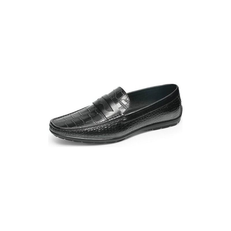 Loafers Herre Croc Effect Slip-on Loafer Dress Sko - Sort