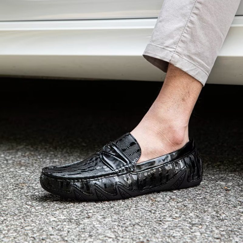 Loafers Herre Croc-mønster Elegante Slip On - Svart