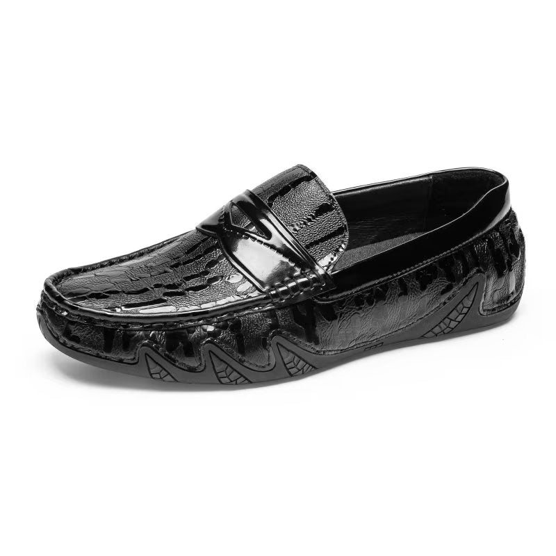 Loafers Herre Croc-mønster Elegante Slip On - Svart