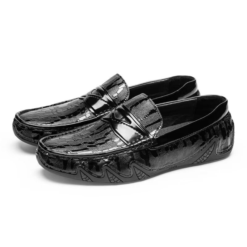 Loafers Herre Croc-mønster Elegante Slip On - Svart